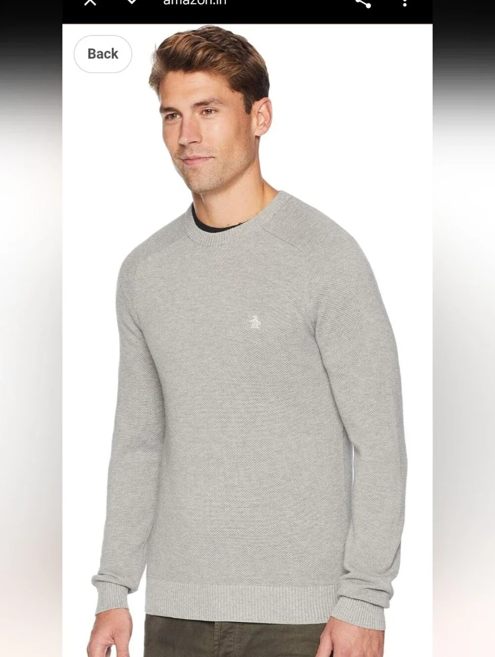 Penguin 100% Cotton Gray Pullover Sweater Sz M